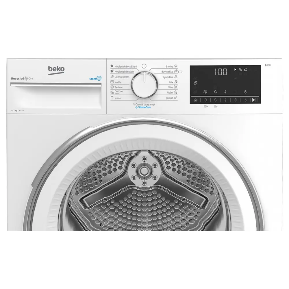 Ovládací panel sušičky Obrázek ovládacího panelu sušičky Beko B3T672490WCSHWG