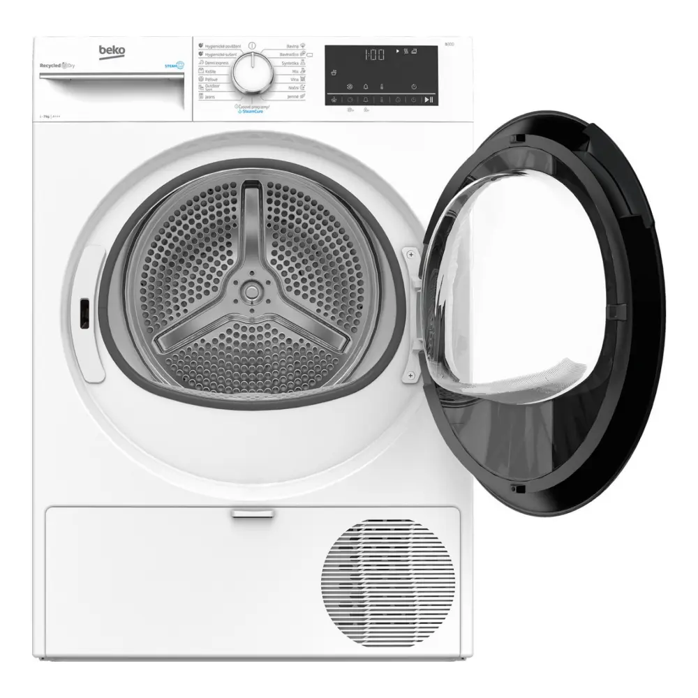 Sušička s otevřenými dvířky Obrázek sušičky Beko B3T672490WCSHWG s otevřenými dvířky