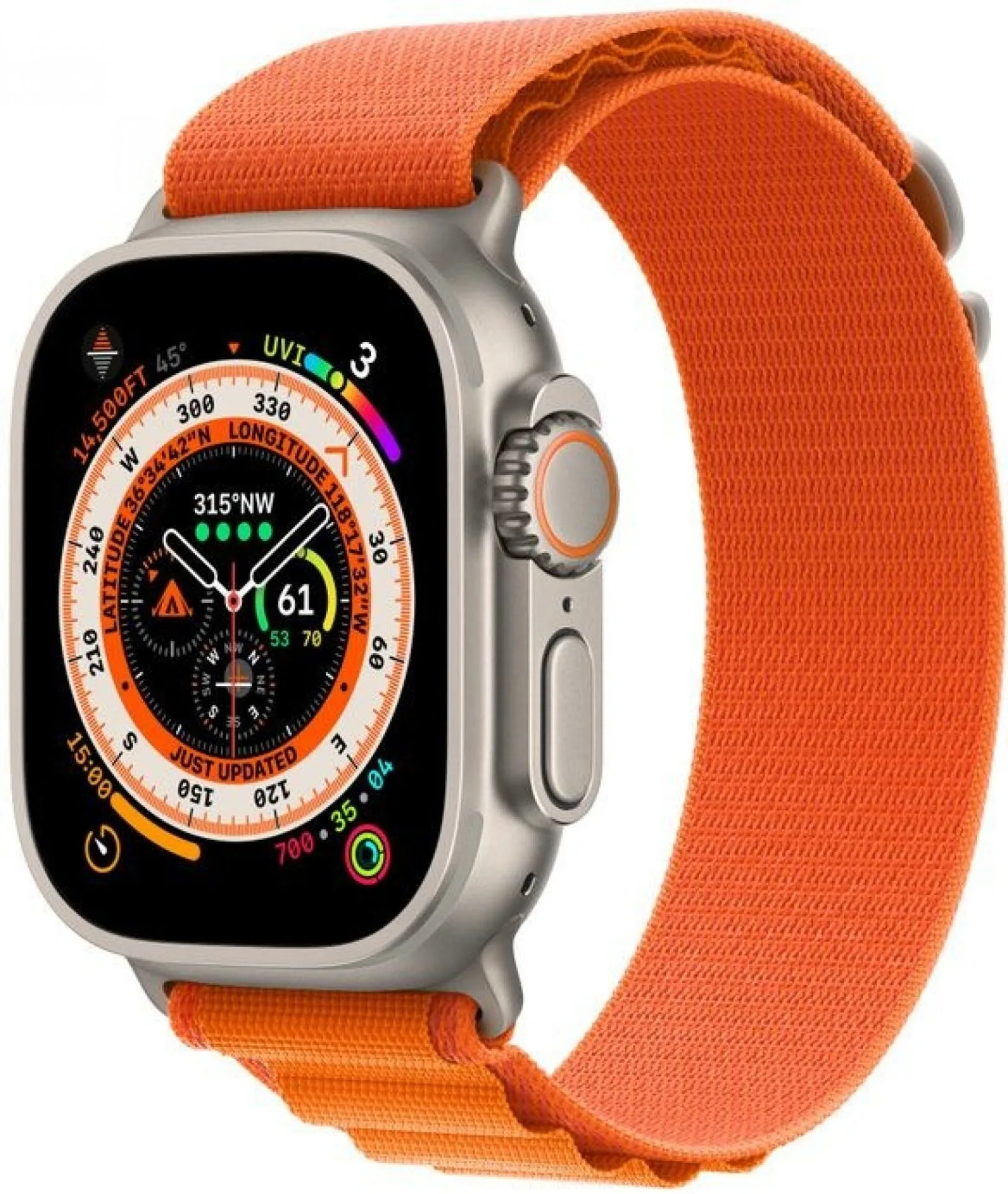 Apple Watch Ultra s textilním řemínkem "alpský tah"
