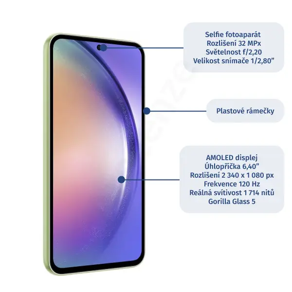 Samsung Galaxy A54 – přední strana
