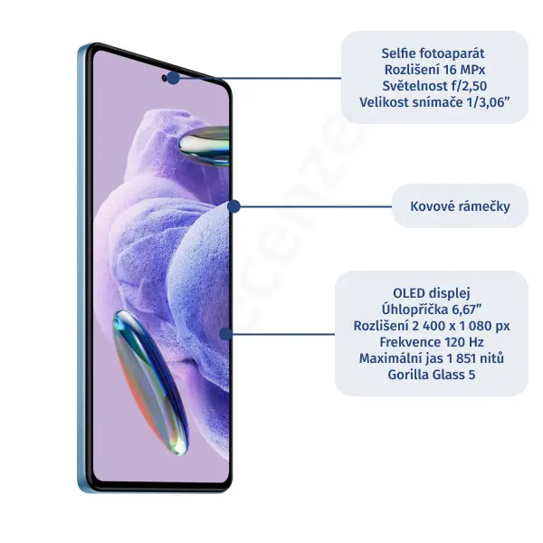 Xiaomi Redmi Note 12 Pro+ – přední strana