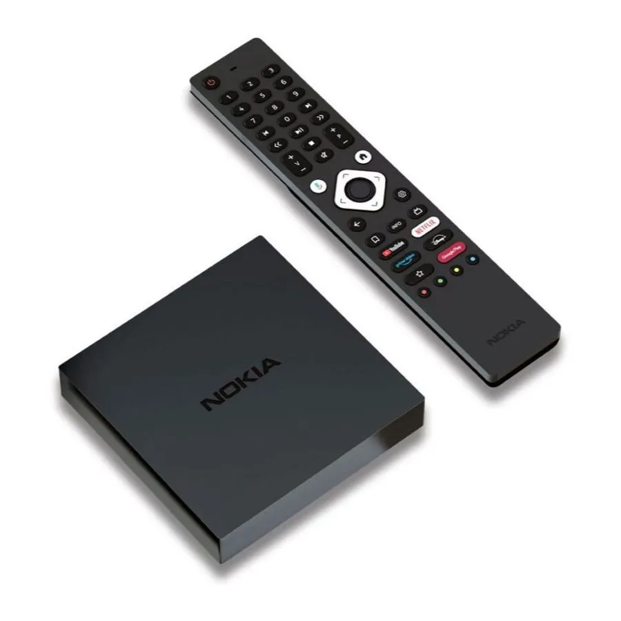 Klasický Android TV box má mírně větší rozměry a konektory většinou na zadní straně. (Zdroj: Nokia) Obrázek zobrazuje Klasický Android TV box má mírně větší rozměry a konektory většinou na zadní straně. (Zdroj: Nokia)