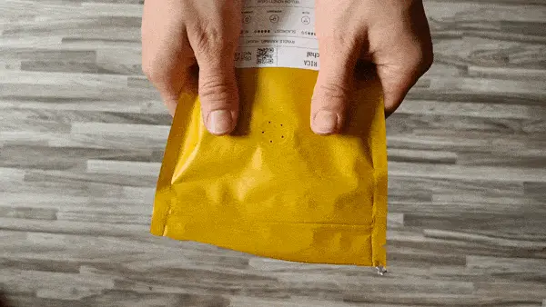 Jednocestý ventil kávového pytlíku