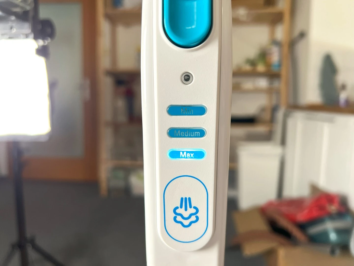 Když kontrolka svítí, mop je nahřátý Když kontrolka svítí, mop je nahřátý