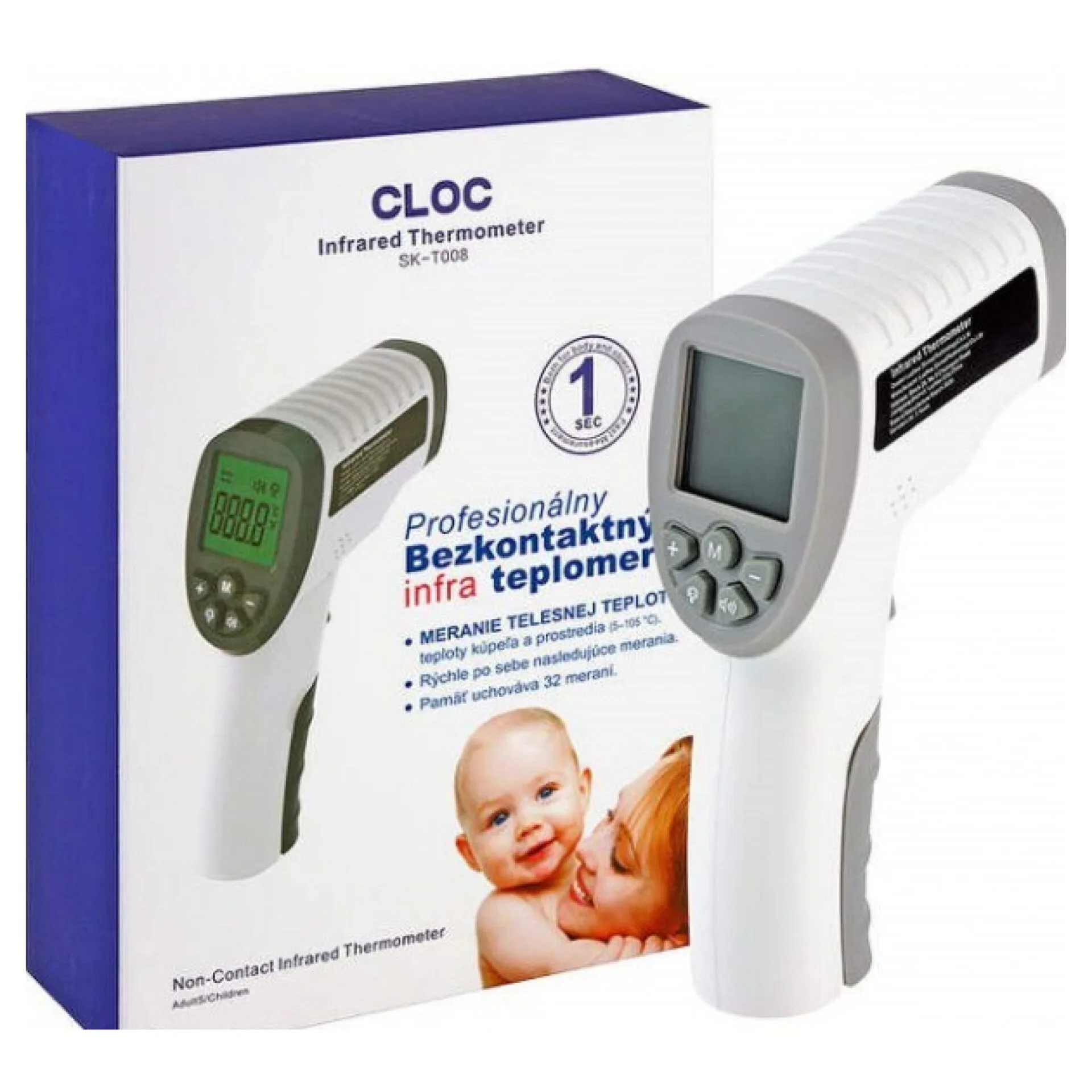 CLOC SK-T008 pohled na balení obrázek zobrazuje balení teploměru CLOCK SK-T008