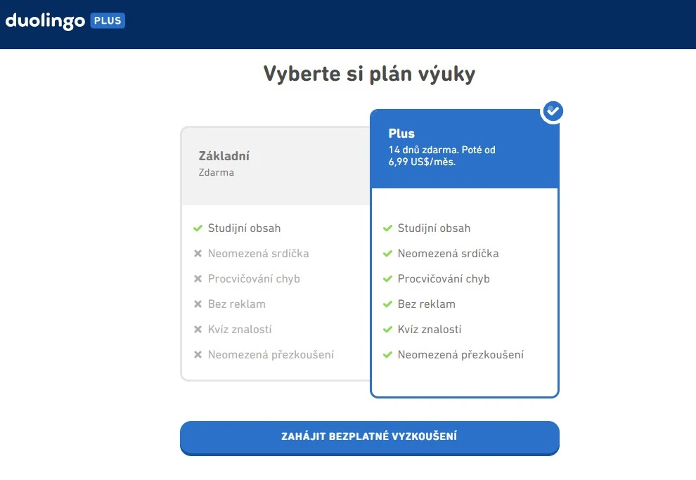 Předplatné Duolingo nabídne širší možnosti než verze zdarma DuoLingo možnosti předpatného