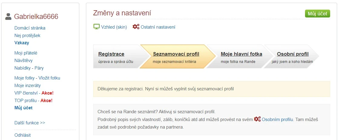 Účet na Rande.cz Účet na Rande.cz