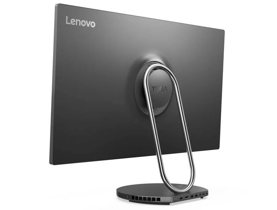 Model Lenovo Yoga AIO 9 má konektory umístěné ve stojánku, proto mohou být snadněji přístupné. (Zdroj: Lenovo) Obrázek zobrazuje Model Lenovo Yoga AIO 9 má konektory umístěné ve stojánku, proto mohou být snadněji přístupné. (Zdroj: Lenovo)