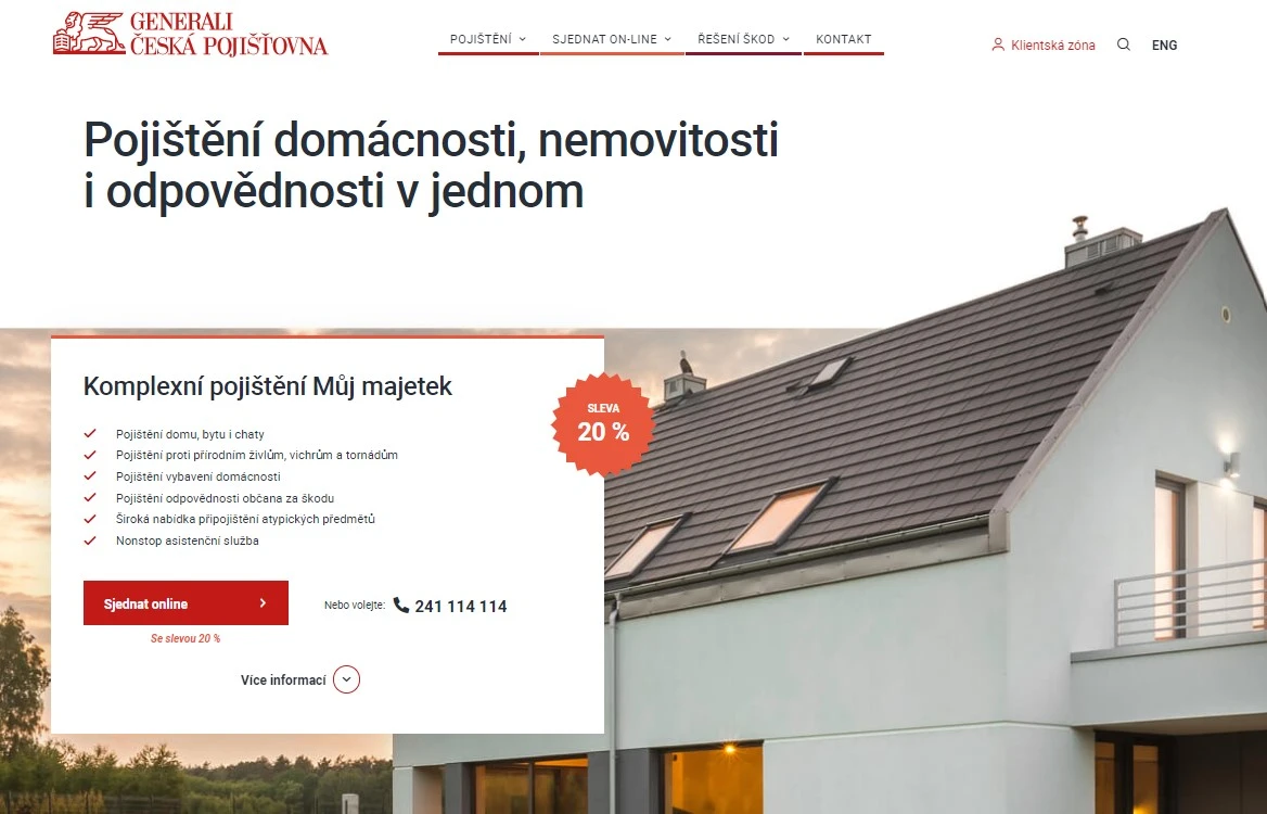 Web Generali Česká pojišťovna Web Generali Česká pojišťovna