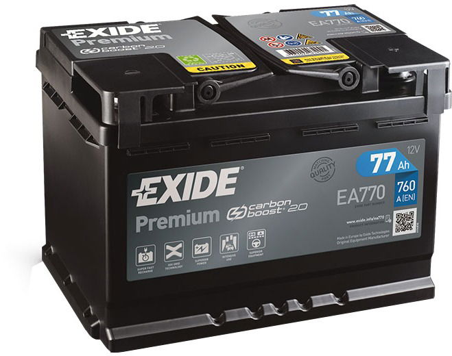 Recenze Exide Premium 12V 77Ah 760A EA770