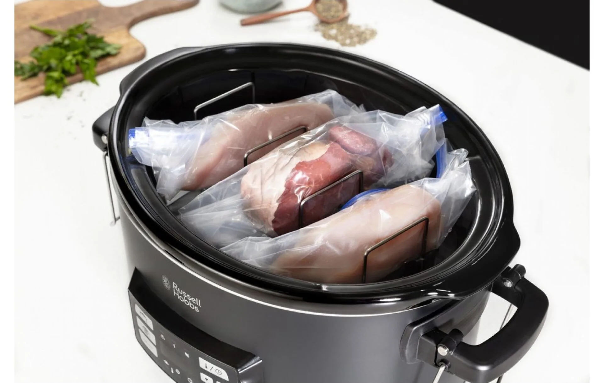 Vaření sous vide Obrázek zobrazuje vaření sous vide