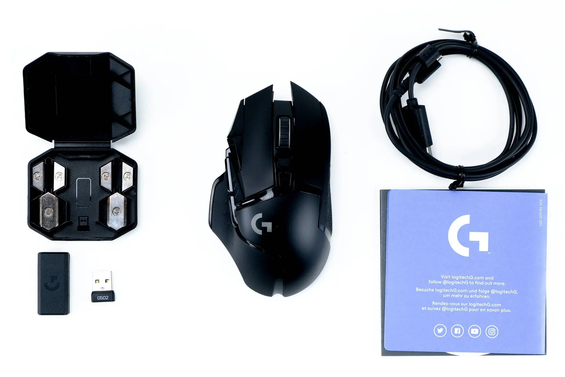 Kompletní obsah balení Unboxing Logitechu G502
