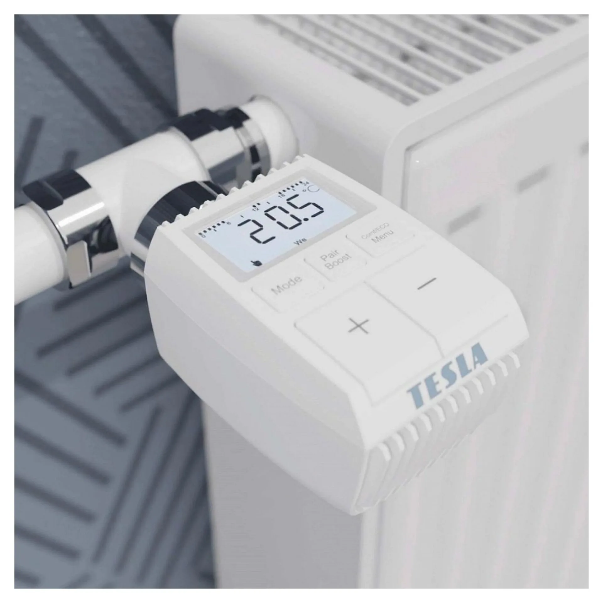 Digitální termostatická hlavice Obrázek zobrazuje digitální termostatickou hlavici