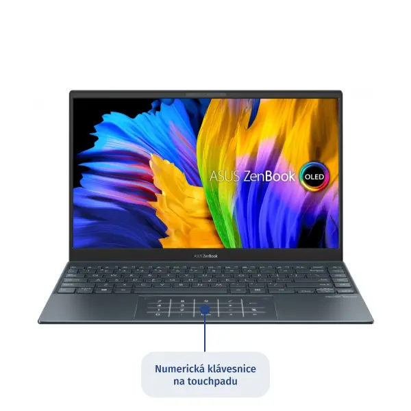 Touchpad s numerickou klávesnicí Obrázek znázorňuje příklad notebooku s touchpadem s funkcí numerické klávesnice