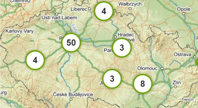 Mapa Rohlík Pointů Obrázek rozmístění Rohlík Pointů
