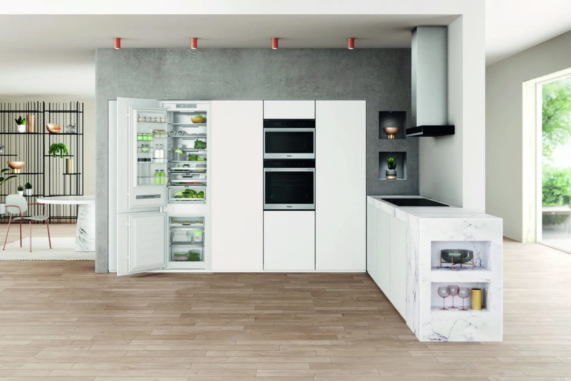 Vestavná lednice splyne s designem kuchyně Vestavná lednice splyne s designem kuchyně