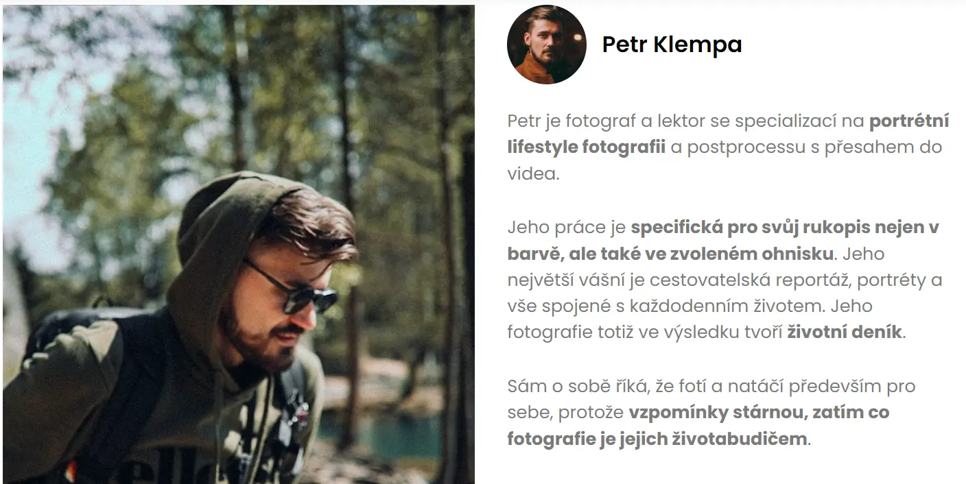 Informace o lektorovi Obrázek informací o lektorovi