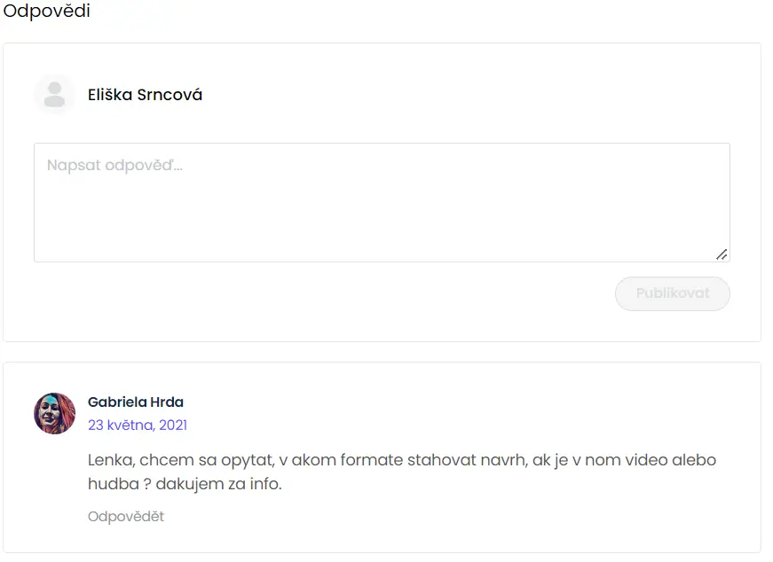 Diskuze Obrázek diskuze pod lekcí