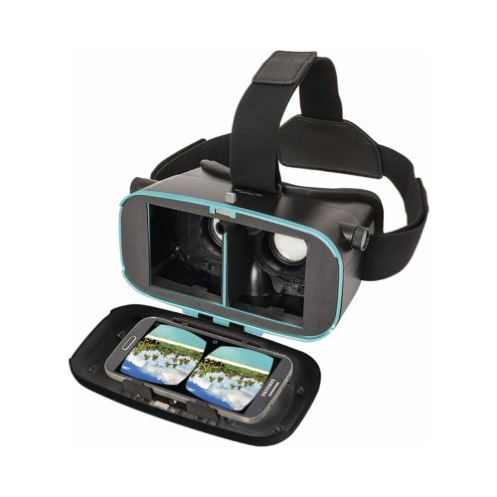 Na snímku jsou vyobrazené VR brýle, do kterých se vkládá chytrý telefon