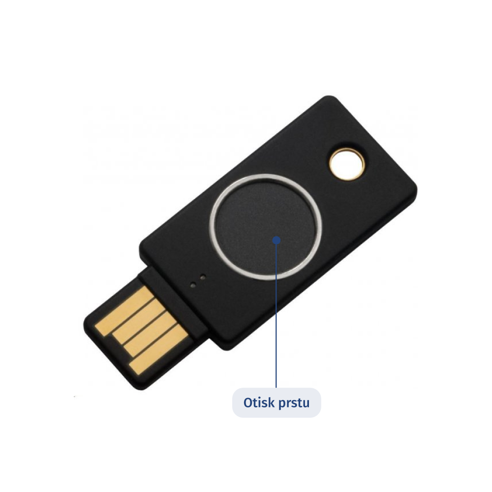 Hardwarová peněženka na kryptoměny s otiskem prstu