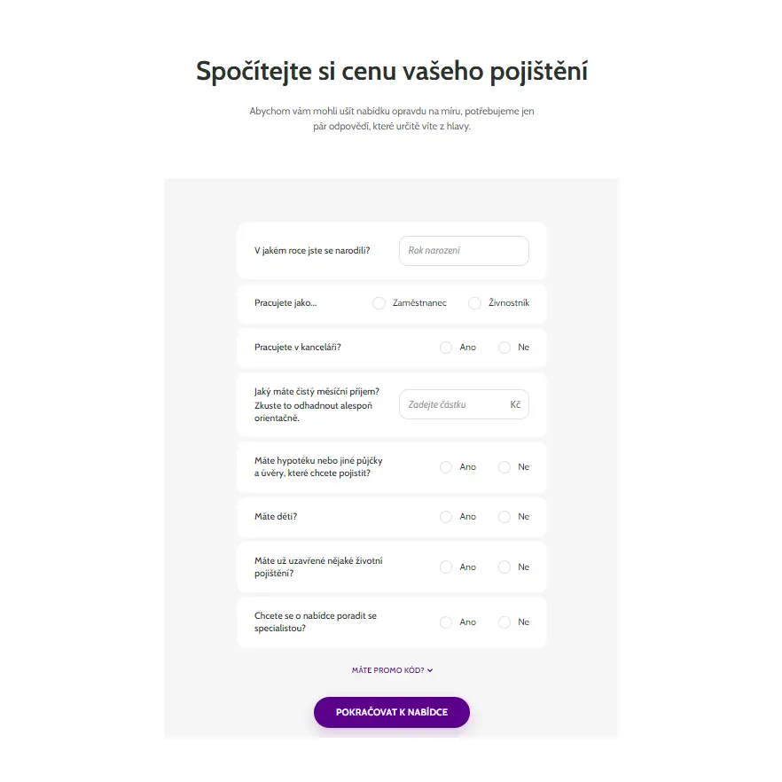 Kalkulačka životního pojištění od Mutumutu Kalkulačka životního pojištění od Mutumutu
