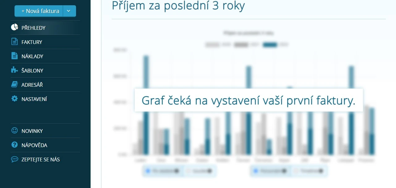 Ukázka uživatelského prostředí Obrázek ukazuje uživatelské prostředí na portálu Vyfakturuj.cz