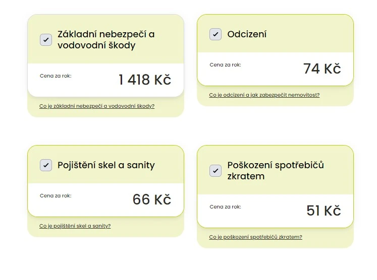 Nabídka základního pojištění a připojištění Direct