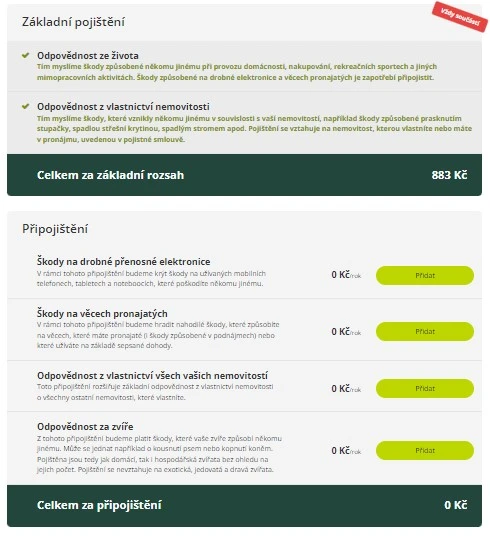 Kalkulačka pojištění odpovědnosti od Direct.
