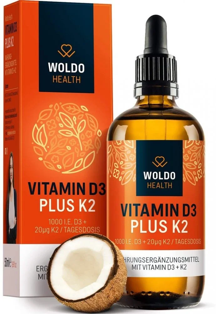 Recenze WoldoHealth Vitamin D3+K2 Kapky 1000&nbsp;I.U. 50&nbsp;ml