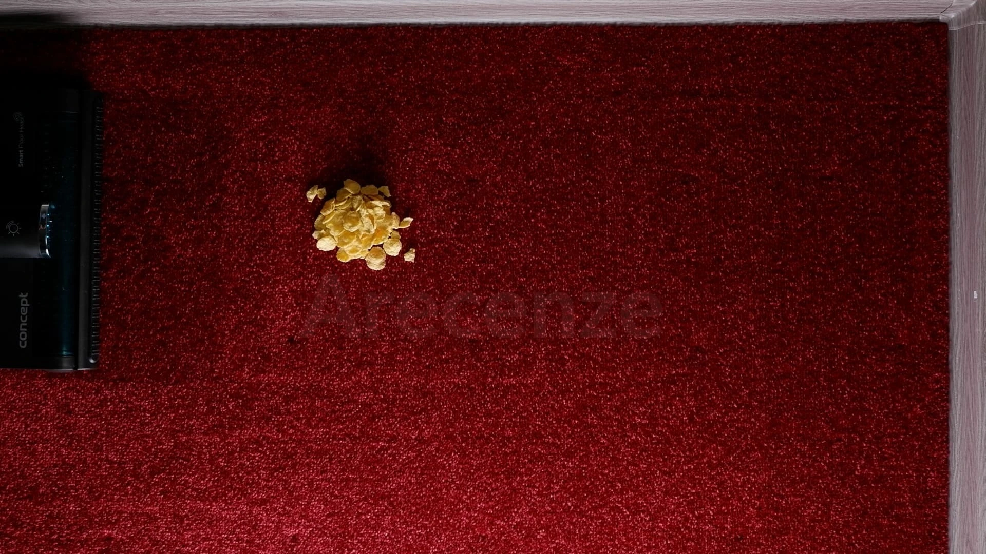 Cornflakes na koberci před testem