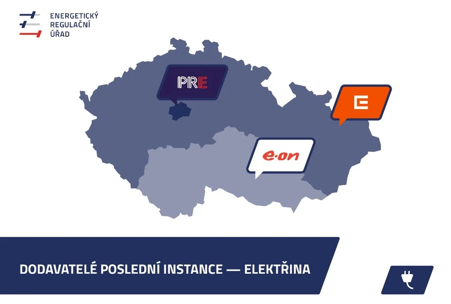 Dodavatelé poslední instance – elektřina (Zdroj: https://www.eru.cz/kdo-je-muj-dodavatel-distributor)