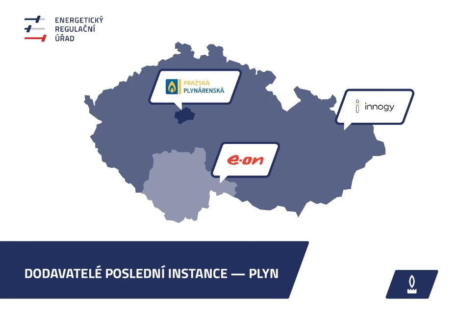 Dodavatelé poslední instance – plyn (Zdroj: https://www.eru.cz/kdo-je-muj-dodavatel-distributor)
