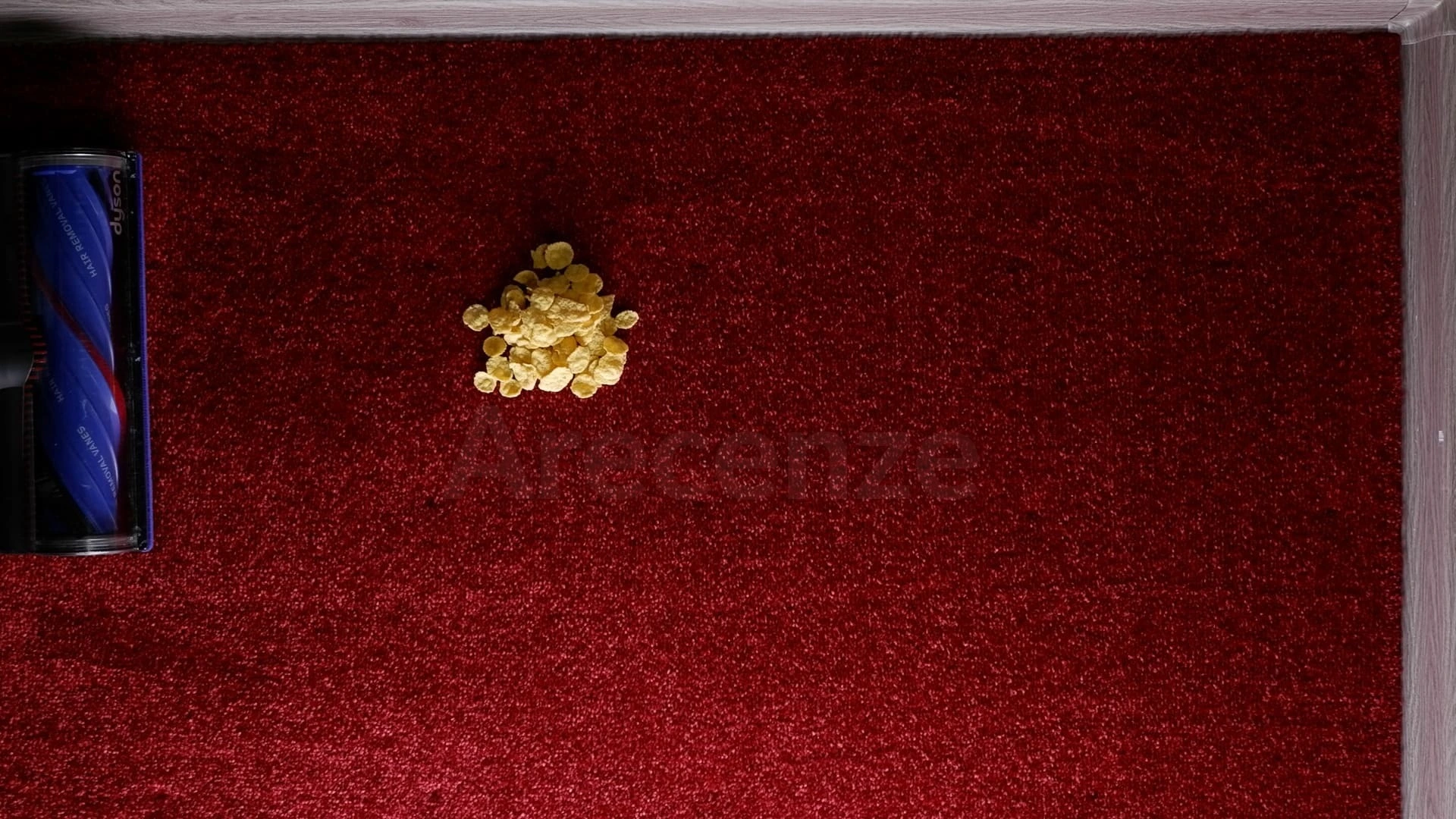 Cornflakes na koberci před testem