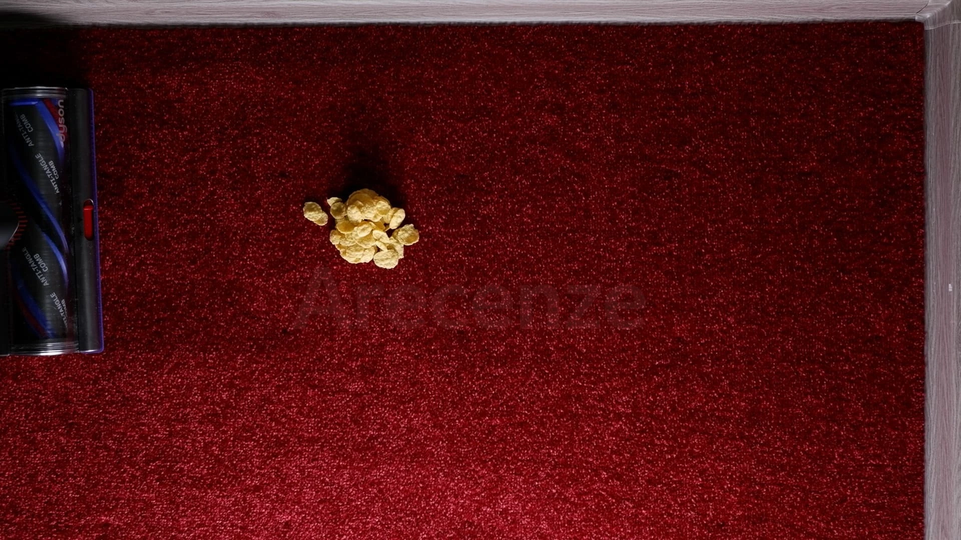 Cornflakes na koberci před testem