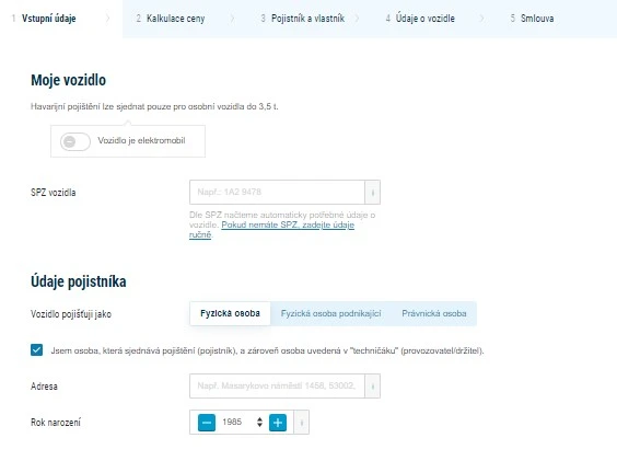 Kalkulačka havarijního pojištění ČSOB