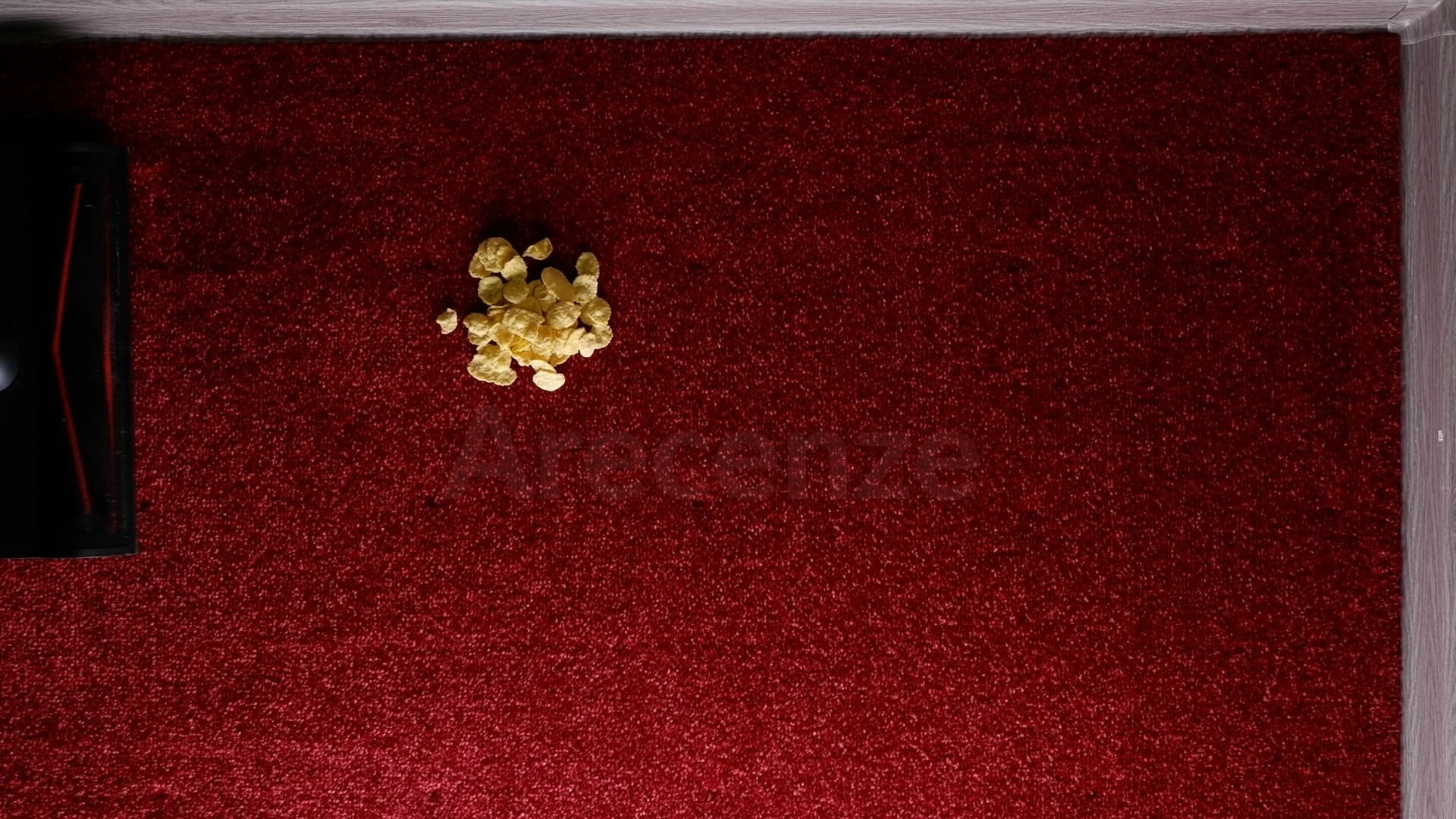 Cornflakes na koberci před testem