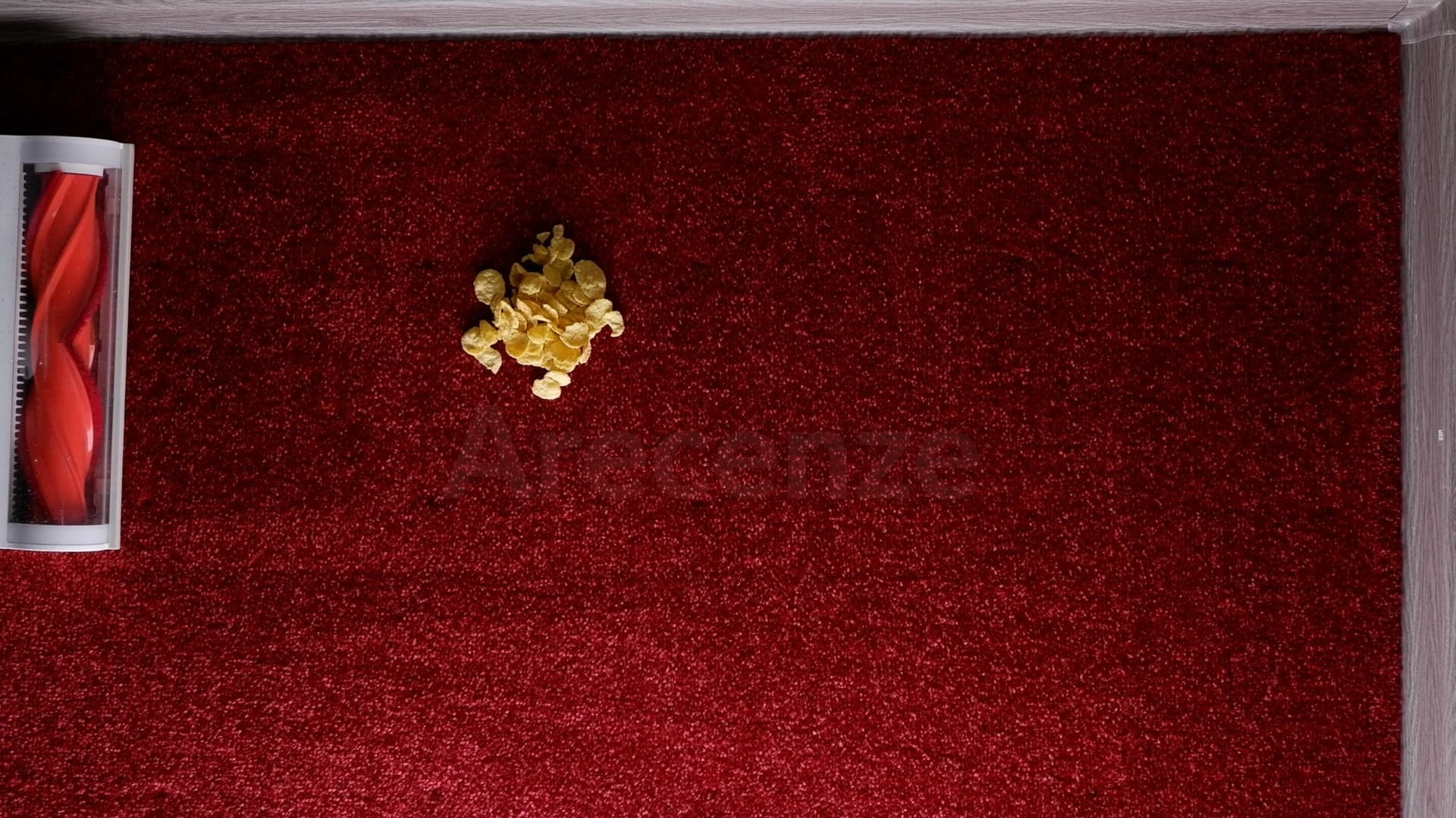Cornflakes na koberci před testem