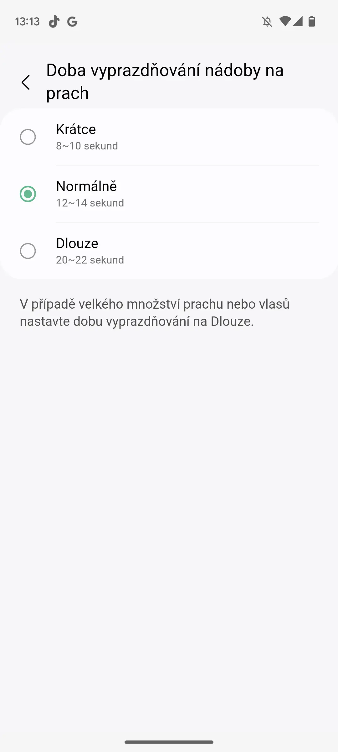 Nastavit si můžete i dobu vyprazdňování Nastavit si můžete i dobu vyprazdňování