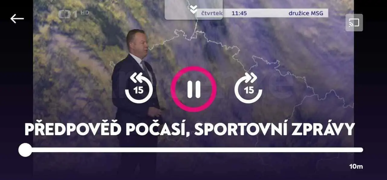 Mobil – pozastavení přehrávání