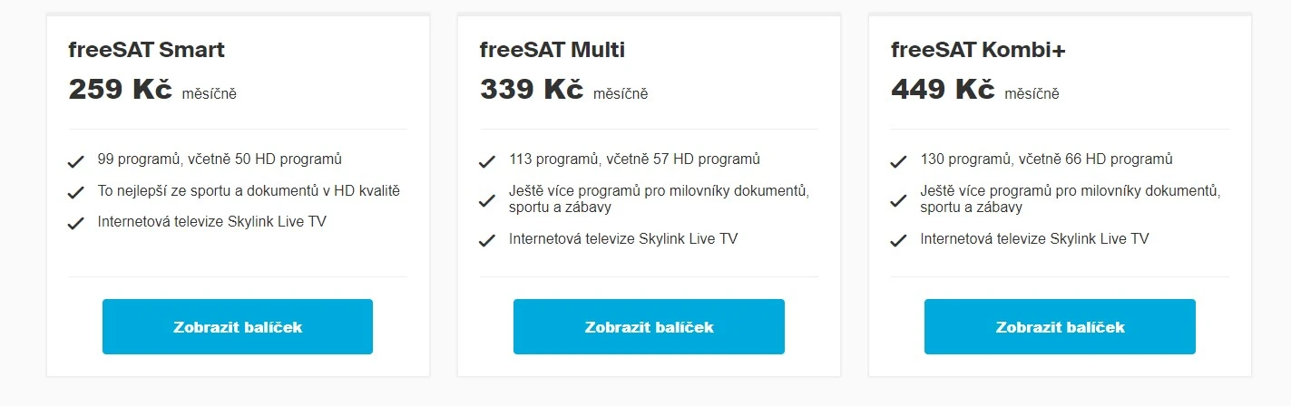 Sjednaní služeb freeSAT