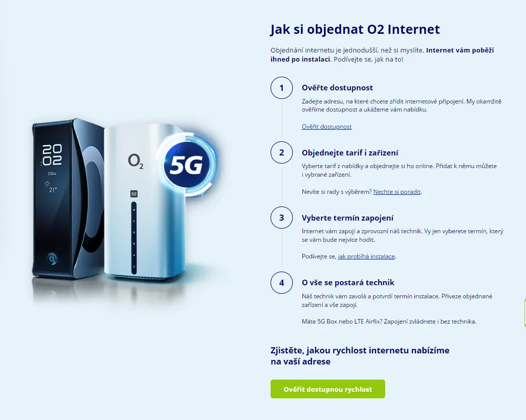 Objednávka internetu od O2 Objednávka internetu od O2