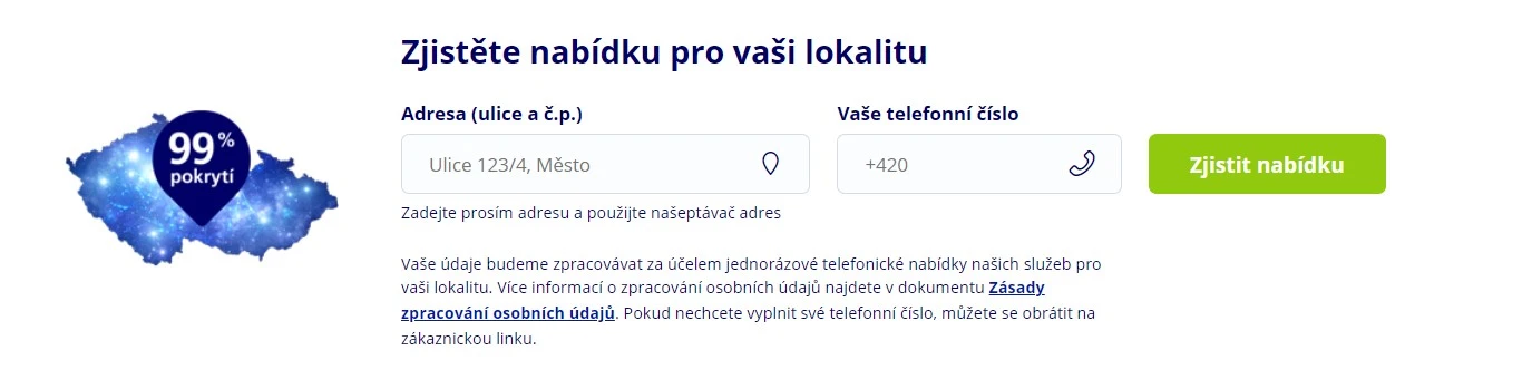 Ověření dostupnosti pokrytí O2 Ověření dostupnosti pokrytí O2
