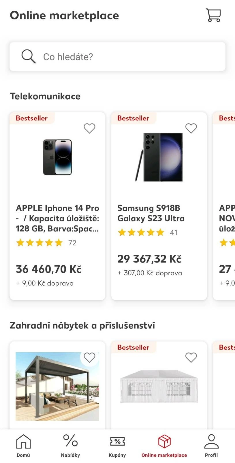 Marketplace v mobilní aplikaci Marketplace v mobilní aplikaci