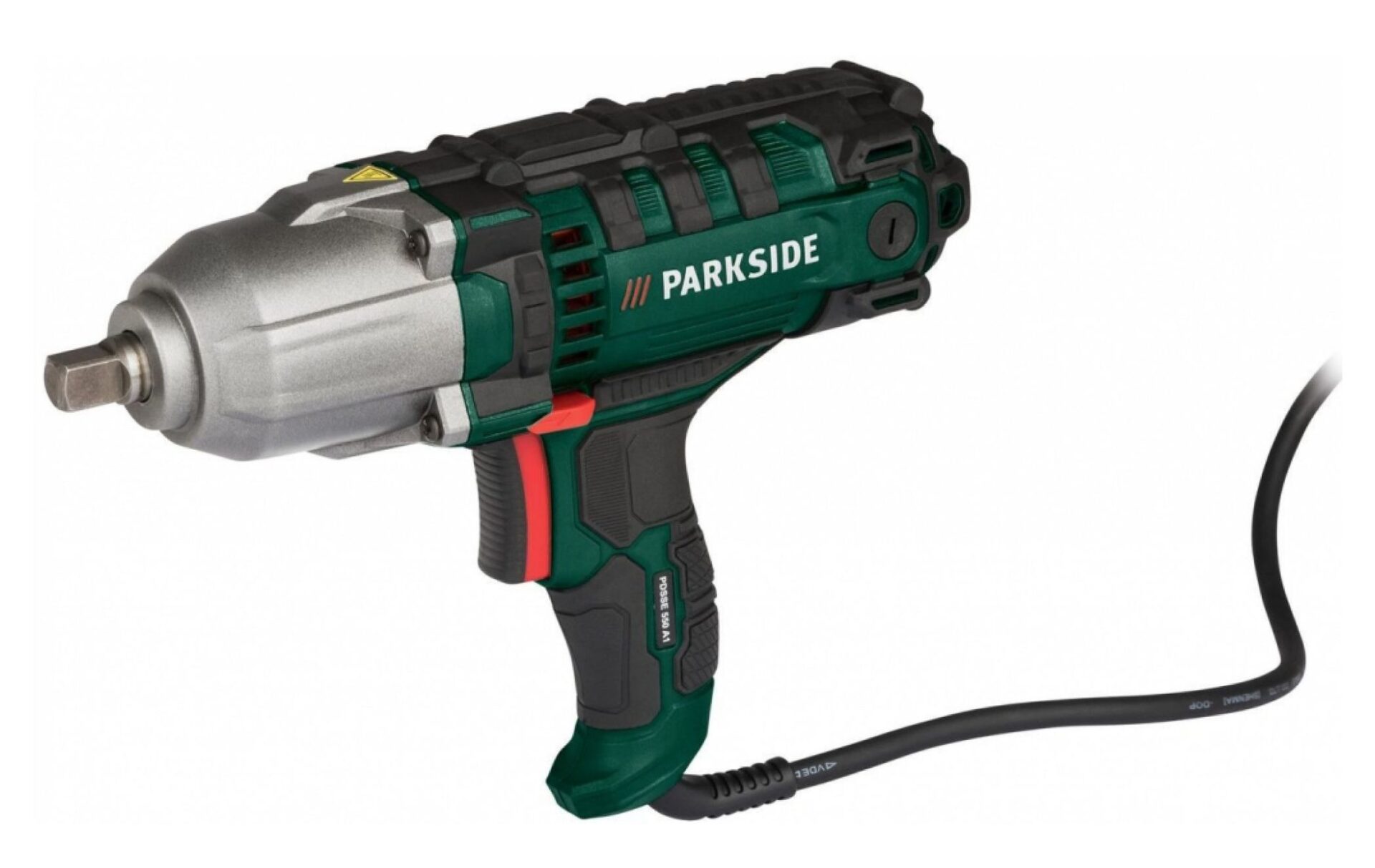 U tohoto modelu nemusíte řešit kapacitu baterie, budete však limitováni kabelem Obrázek zobrazuje rázový utahovák Parkside PDSSE 550 A1 a jeho kabel
