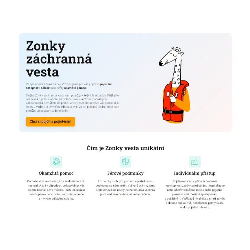 Pojištění schopnosti splácet Zonky