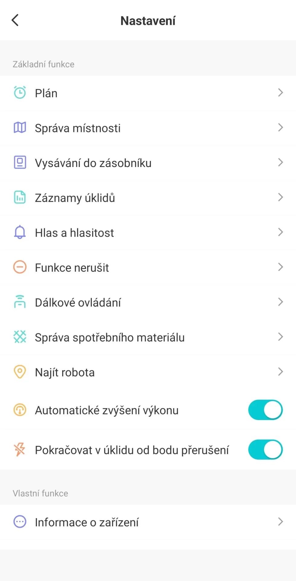 Možnosti nastavení