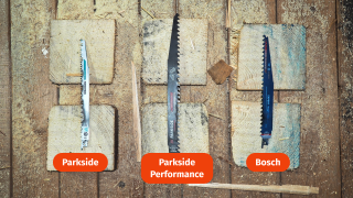 Test pilových plátků do ocasky: Obyčejný Parkside je lepší než Performance, Bosch vítězí