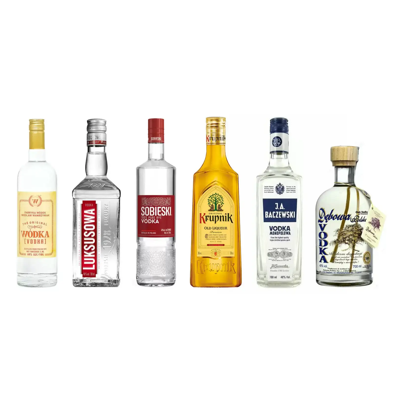 Polské vodky Obrázek zobrazuje polské vodky