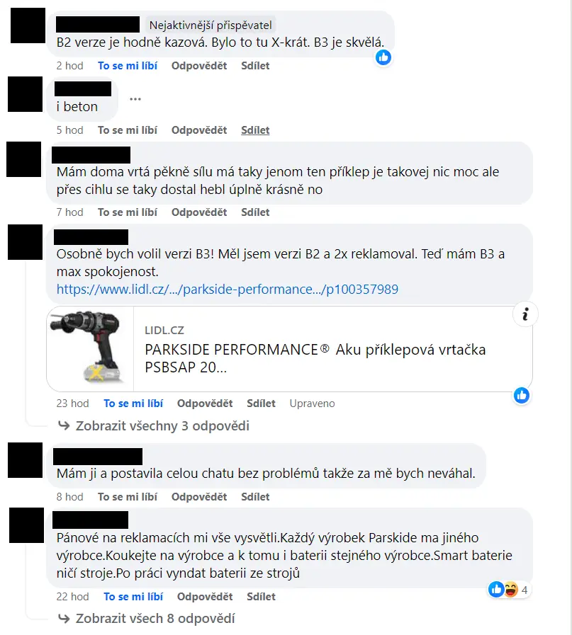 Ukázka několika odpovědí doporučující novější verzi