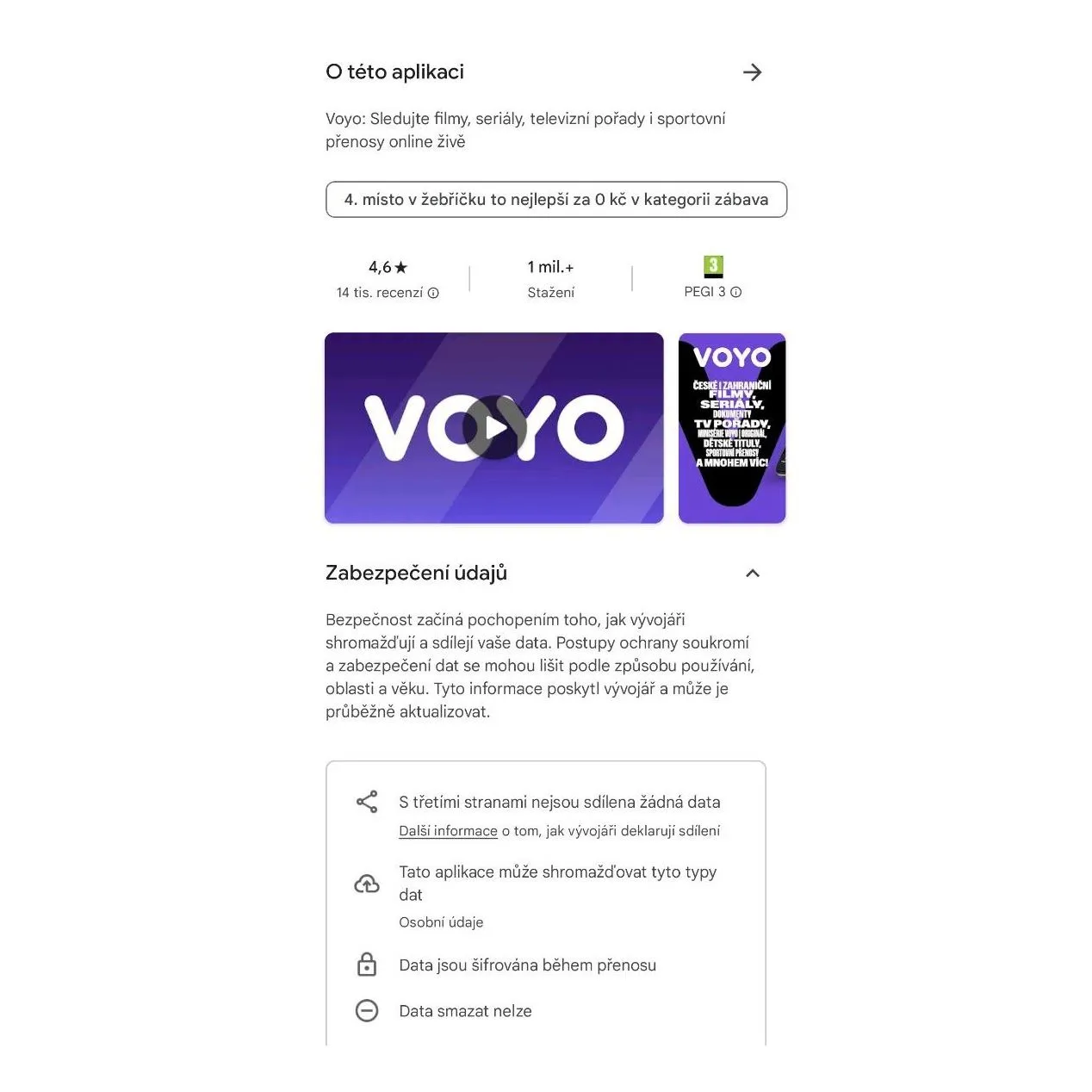 Mobilní aplikace Voyo Mobilní aplikace Voyo